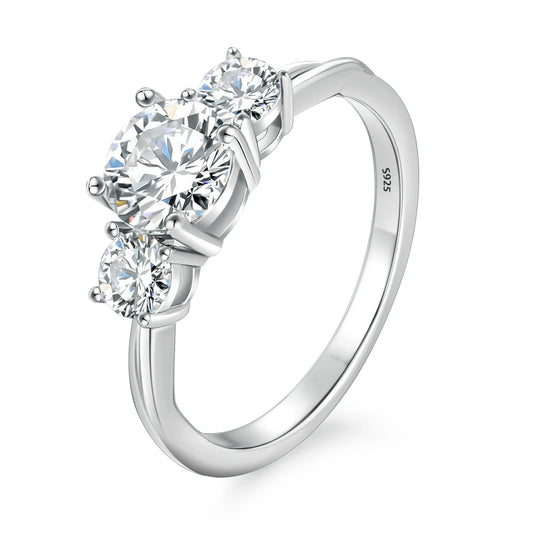 Triple Moissanite Ring